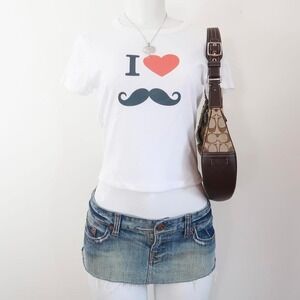 i heart mustache baby tee indie sleaze y2k